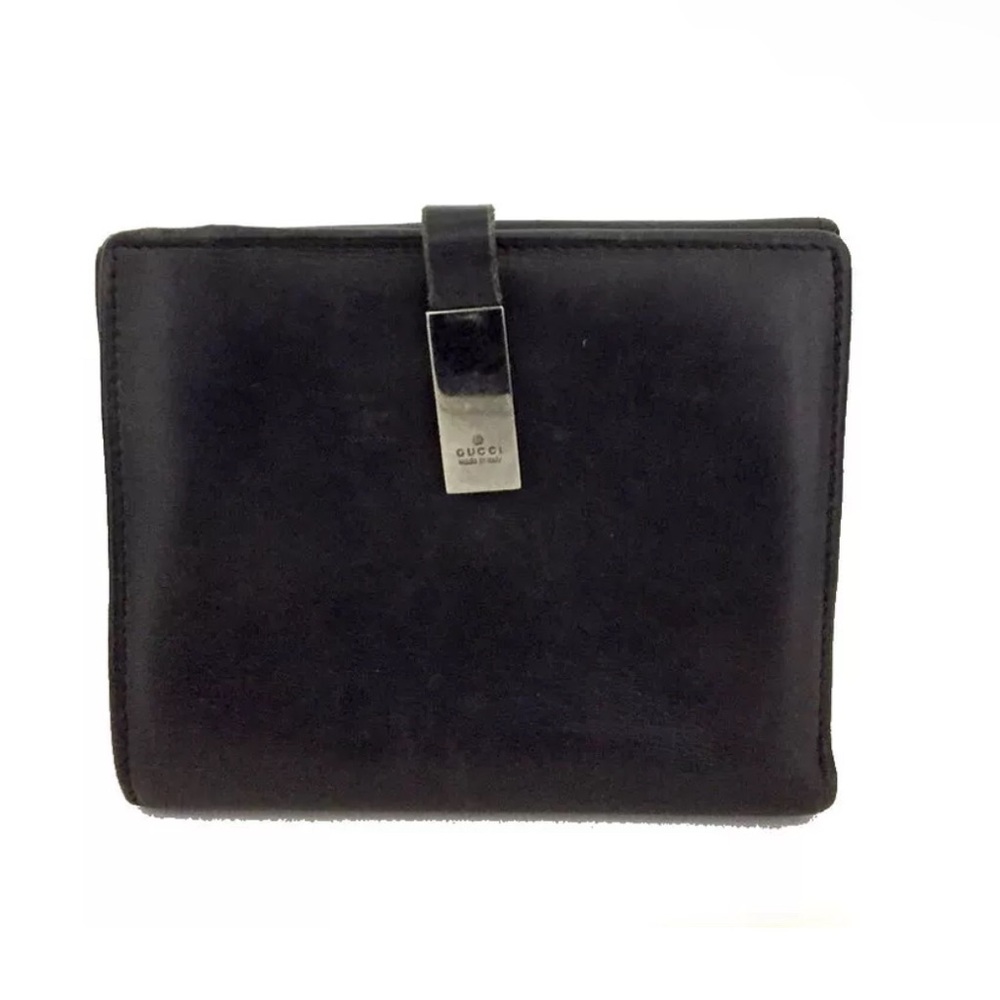 GUCCI Black Leather Bifold Wallet/9Y1092. Authentic